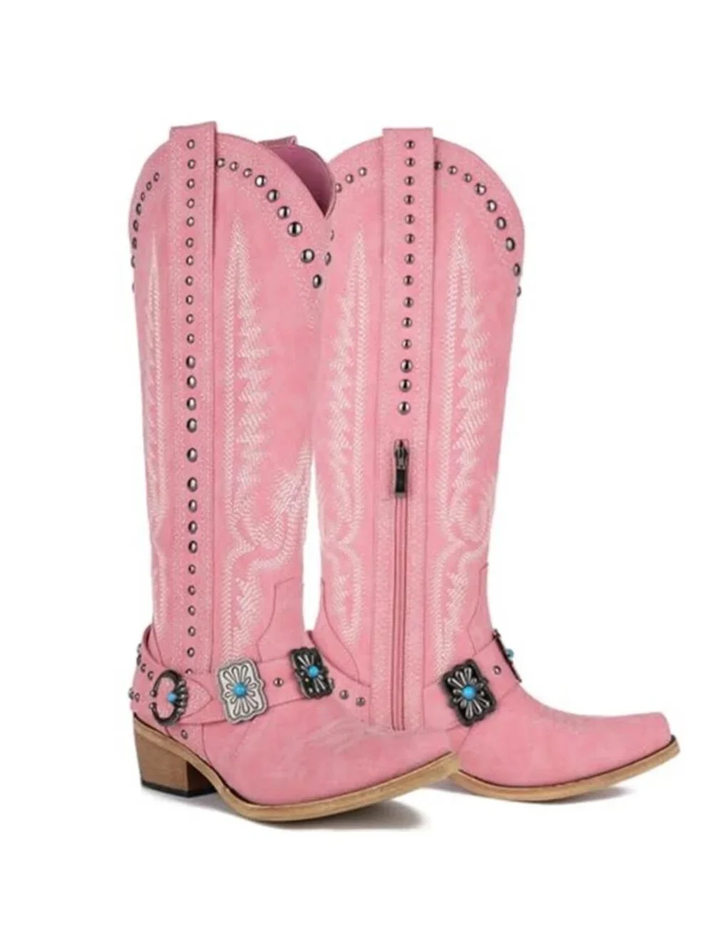 Yolkomo Cowboy Boots for Women Knee High Western Cowgirl Boots with Embroidery